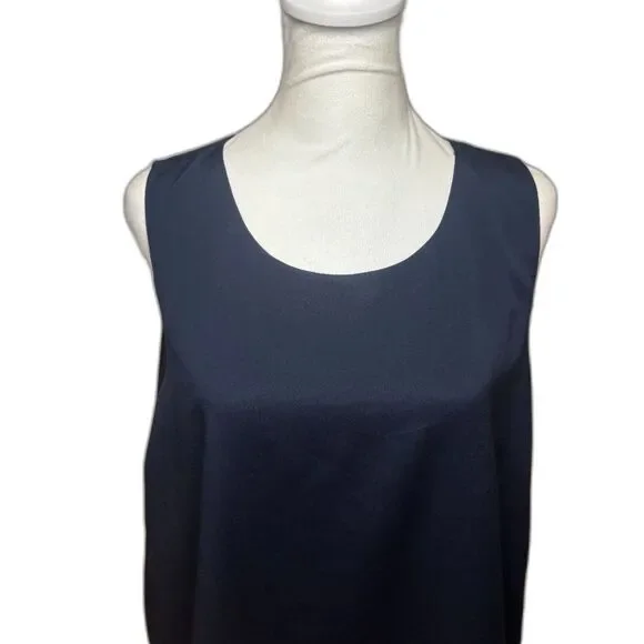 Lauren Ralph Lauren Navy Blue Tank Top Layered Blouse Womens Designer - Picture 2 of 8